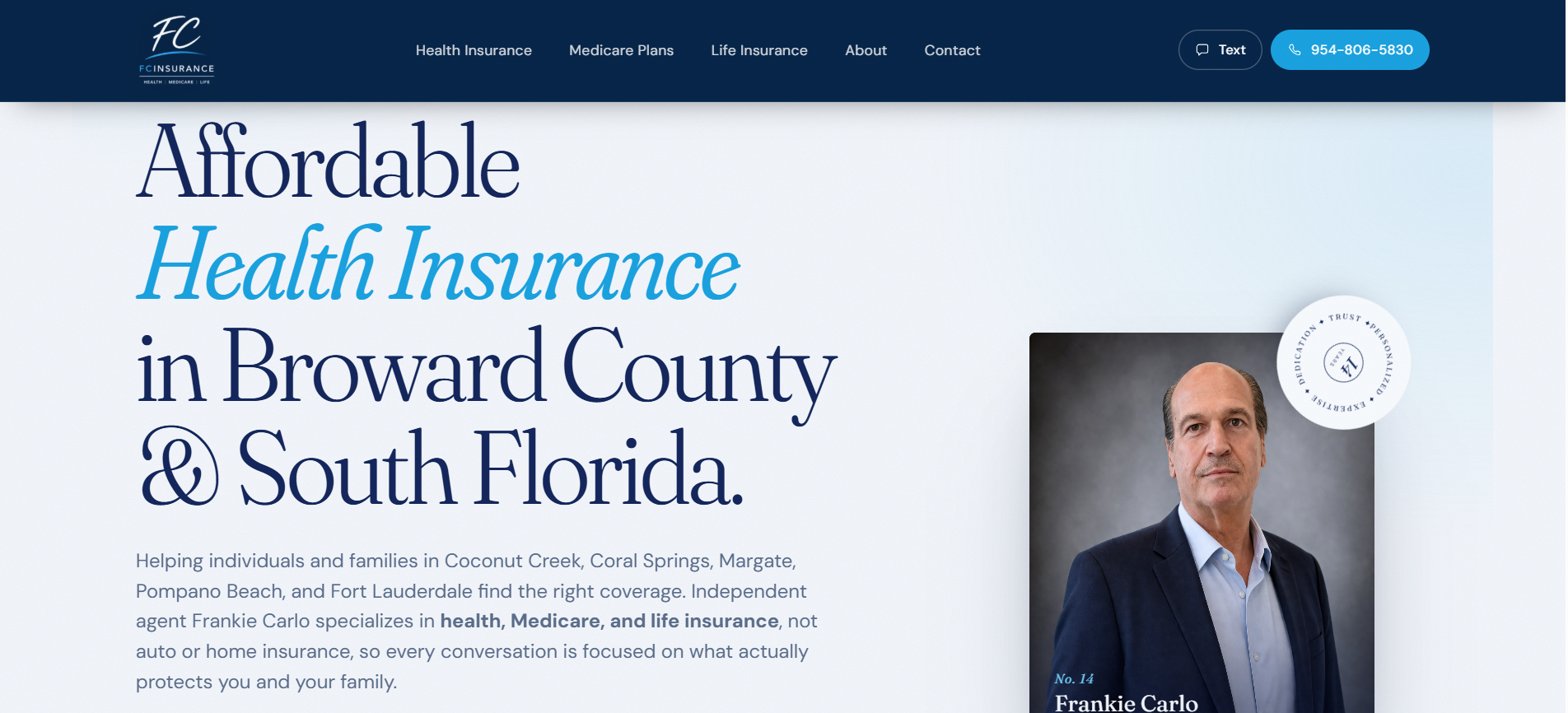 Frankie Carlo Insurance website preview